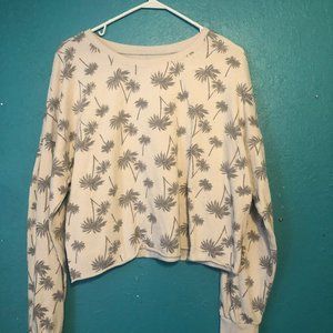 White and Gray Palm Trees Crewneck